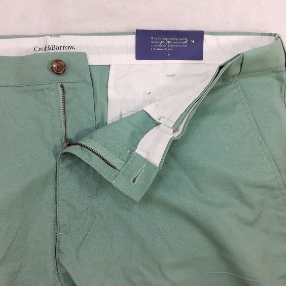 Croft & Barrow Shorts Easy Care Comfort Waist Mens 44 Flat Front Green NWT - Picture 6 of 9